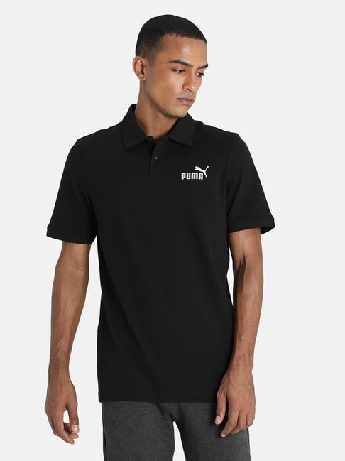 Puma Essentials Pique Black Polo T-Shirt