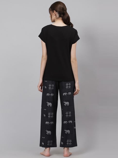 Ladies black pyjama online set