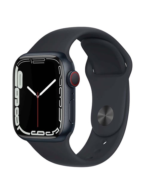 Apple Watch Series 7 GPS + Cellular, 41mm Midnight Aluminium Case with Midnight Sport Band - Regular