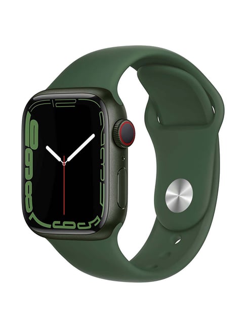 Apple Watch Series 7 GPS + Cellular, 41mm Green Aluminium Case with Clover Sport Band - Regular