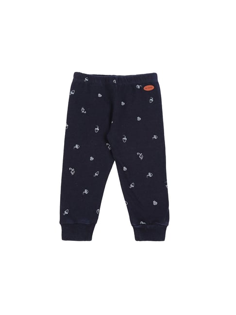 Gini & Jony Kids Navy Printed Track Pants