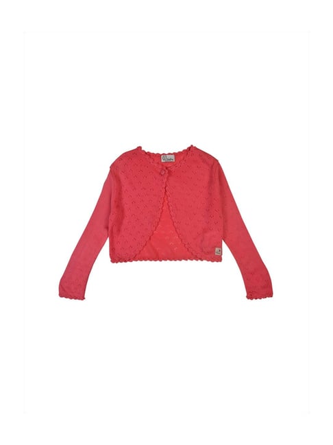 Gini & Jony Kids Pink Solid Shrug