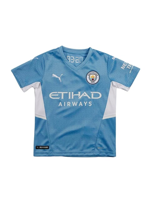 Puma Kids Manchester City FC Team Light Blue & White Printed T-Shirt