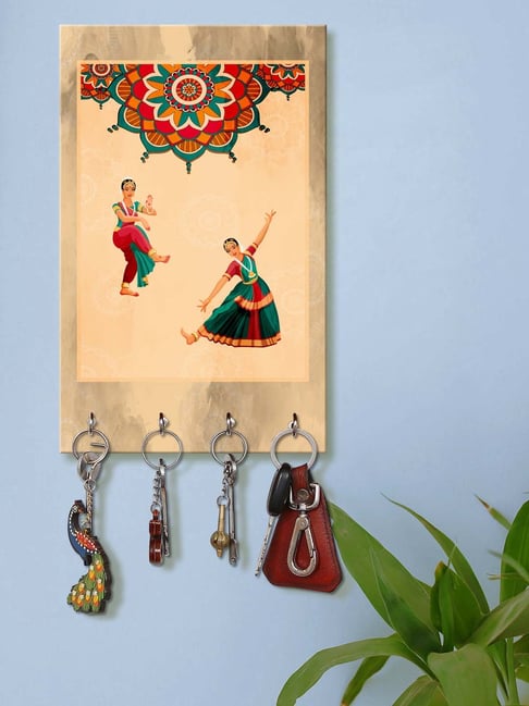 999Store Beige & Red MDF Decorative Wall Mount Key Holder - Set of 1-picture-41