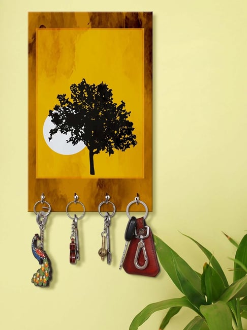 999Store Yellow & Black MDF  Key Holder - Set of 1-picture-40