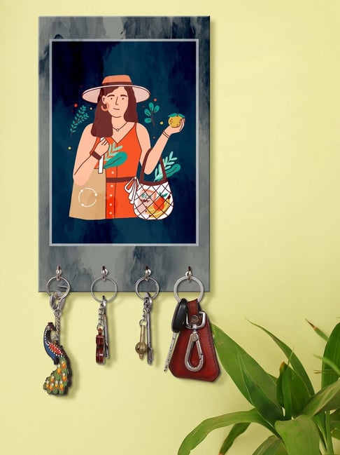 999Store Grey & Blue MDF  Key Holder - Set of 1-picture-18