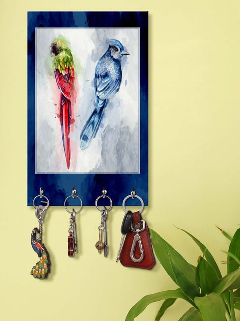 999Store Blue & Grey MDF Decorative Wall Mount Key Holder - Set of 1-picture-16