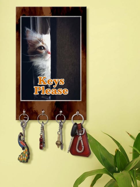 999Store Brown & White MDF  Key Holder - Set of 1-picture-27