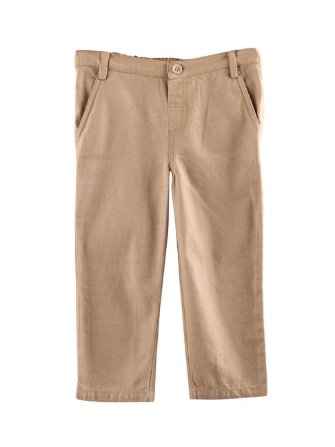 Beebay Kids Beige Solid Trousers