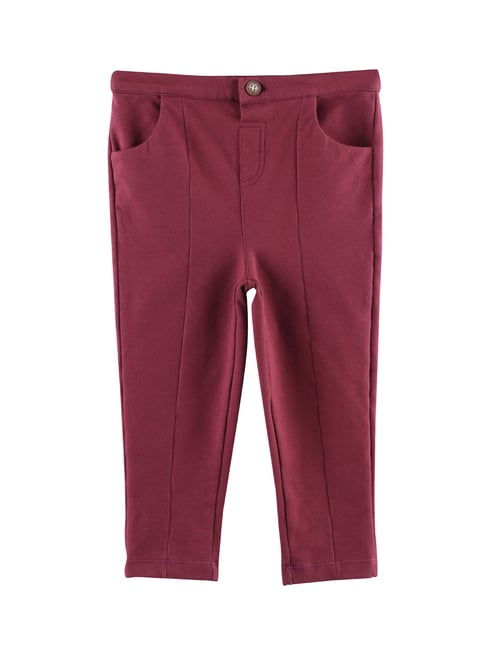 Beebay Kids Maroon Solid Trousers