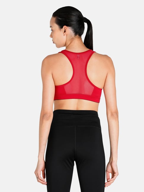 Puma Dark Red Scoop Neck Sports Bra