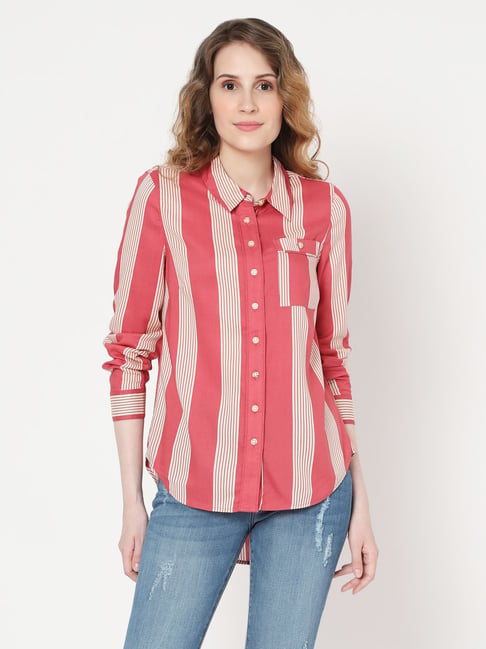 Buy Vero Moda Red Striped Shirt for 