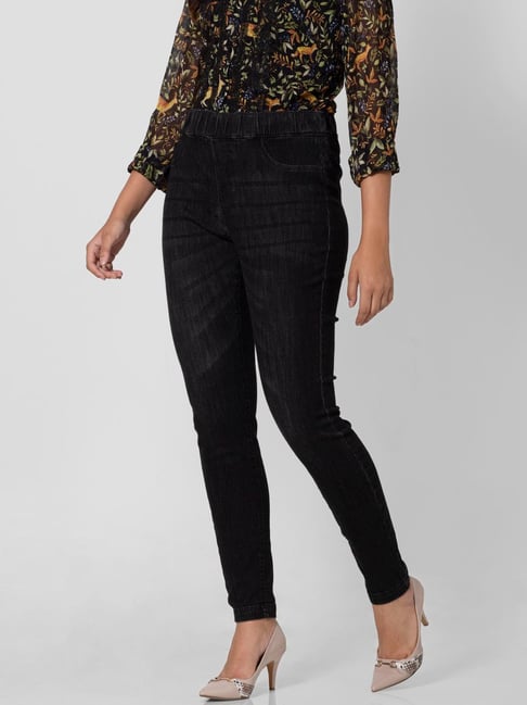 Buy Vero Moda Curve Black Denim Cotton Jeggings for Women Online