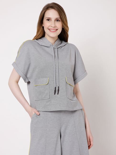 Vero Moda Grey Textured Hoodie