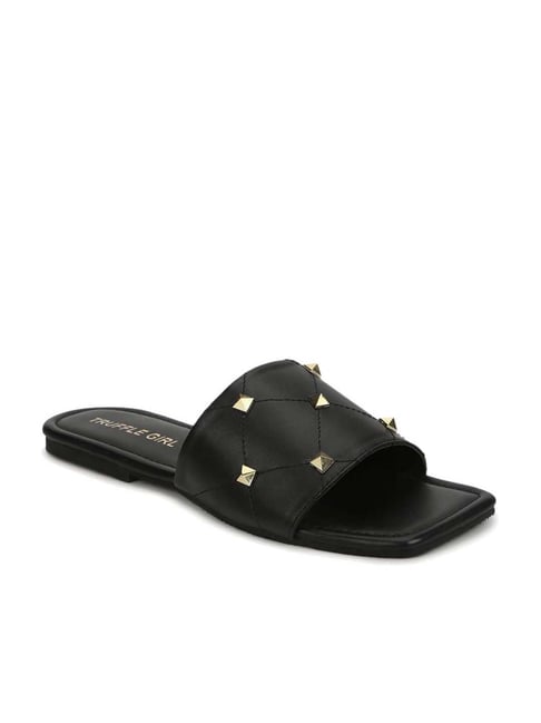 Truffle Girl by Truffle Collection Women's Black Casual Sandals