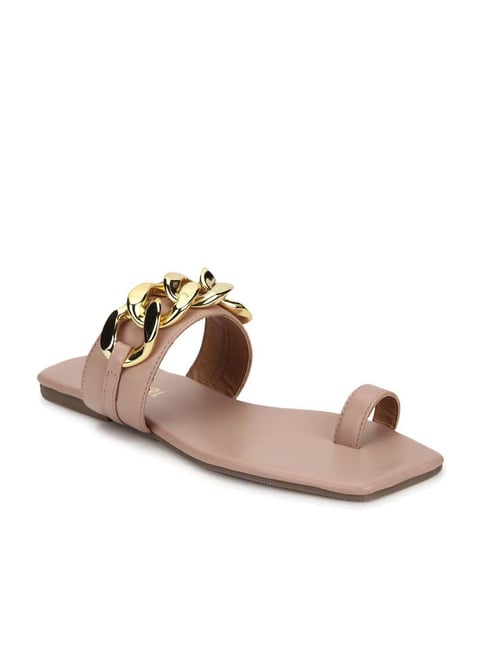 Truffle Girl by Truffle Collection Women's Nude Toe Ring Sandals