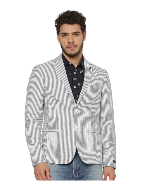 Jack Jones Navy White Striped Blazer