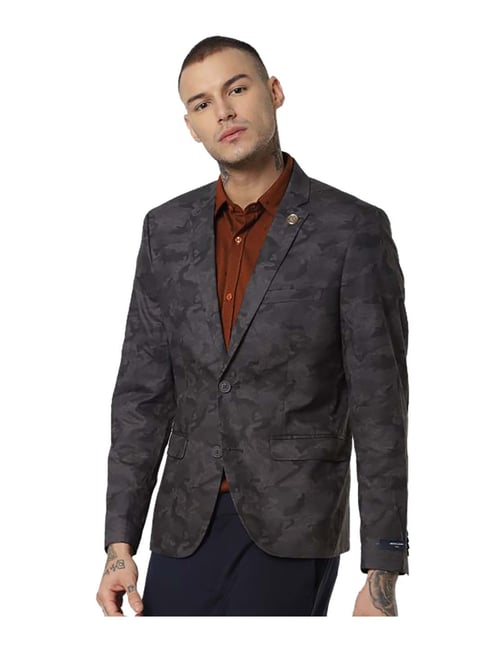 Buy Jack Jones Olivine Grey Camo Print Blazer for Men Online