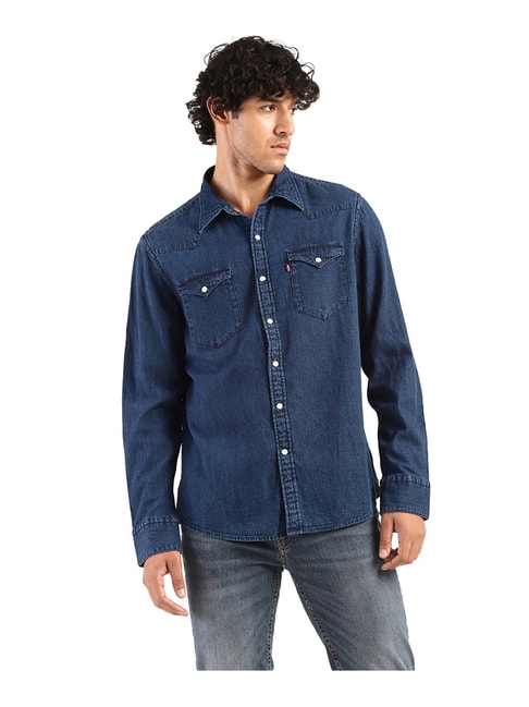 Buy Levi's Blue Slim Fit Denim Shirt for Men Online @ Tata CLiQ