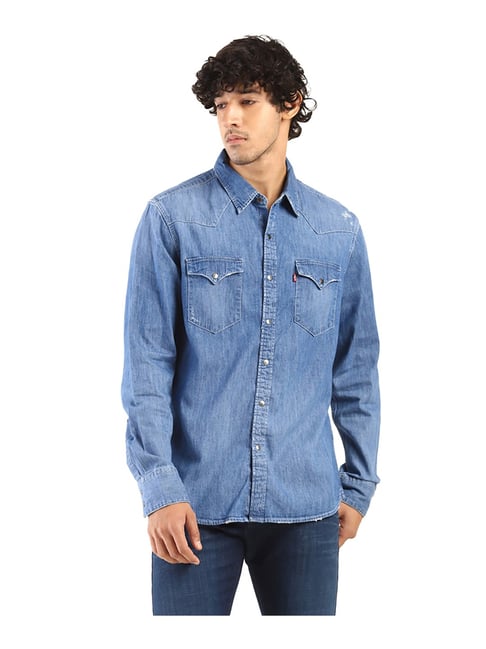 The latest collection of denim shirts in the size 44-46 for men |  FASHIOLA.in