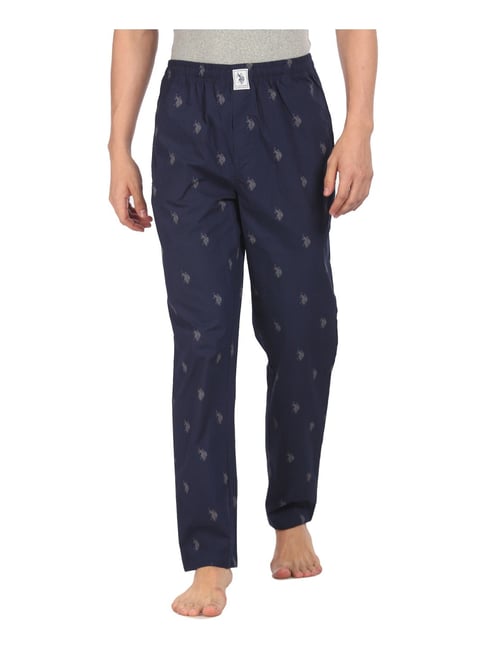 U S Polo Assn U.S. Polo Assn. Navy Cotton Regular Fit Printed Lounge Pants