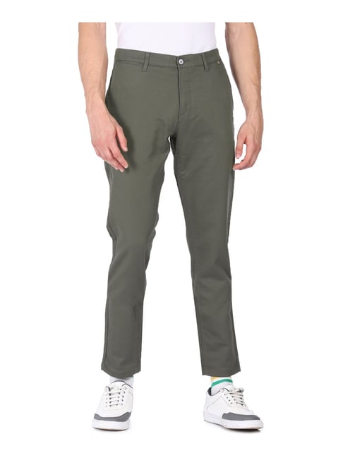 U S Polo Assn U.S. Polo Assn. Olive Green Cotton Regular Fit Chinos