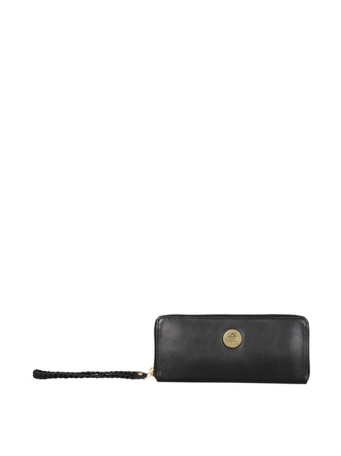 Hidesign Eijo W3 Black Solid Zip Around Wallet for Women