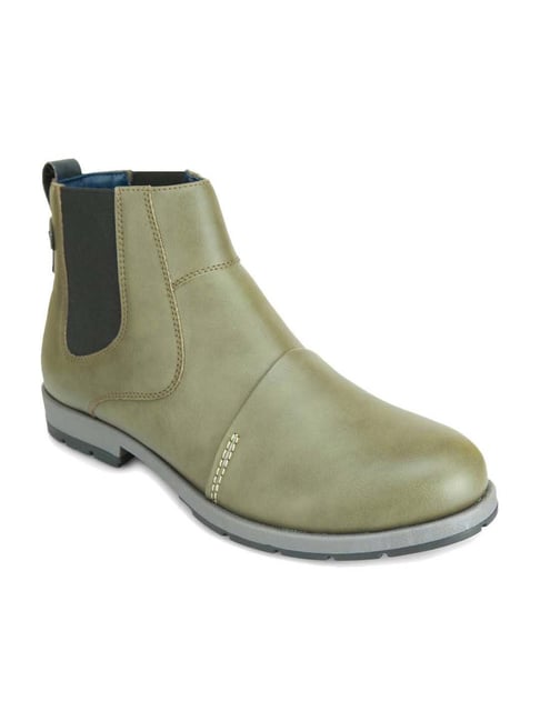 ID Men's Olive Green Chelsea Boots