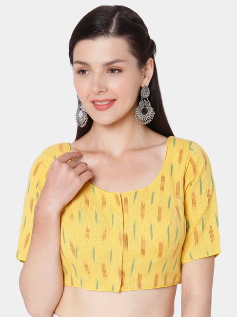 Salwar Studio Yellow Printed Blouse