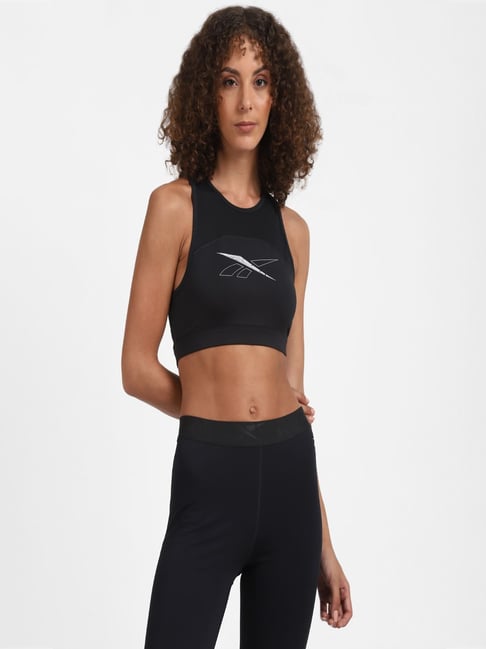 Reebok Black Non Wired Non Padded WOR Sports Bra