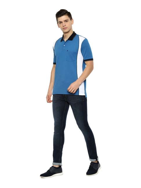 Buy Louis Philippe Sport Multi Cotton Slim Fit Colour Block Polo T-Shirt  for Mens Online @ Tata CLiQ