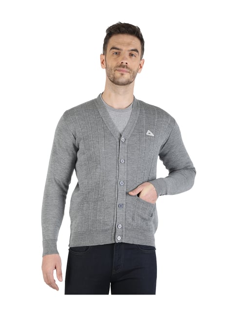 Buy Monte Carlo Grey Full Sleeves Wool Sweater for Men Online