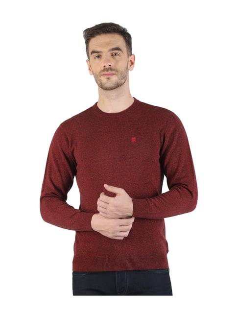 Monte Carlo Red Cotton Full Sleeves Sweater