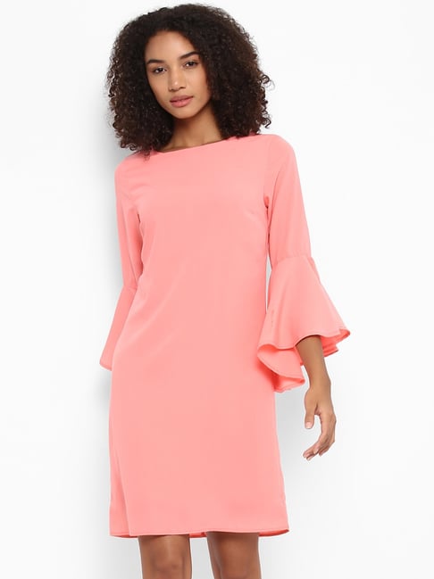 Harpa Pink Regular Fit A-Line Dress Price in India