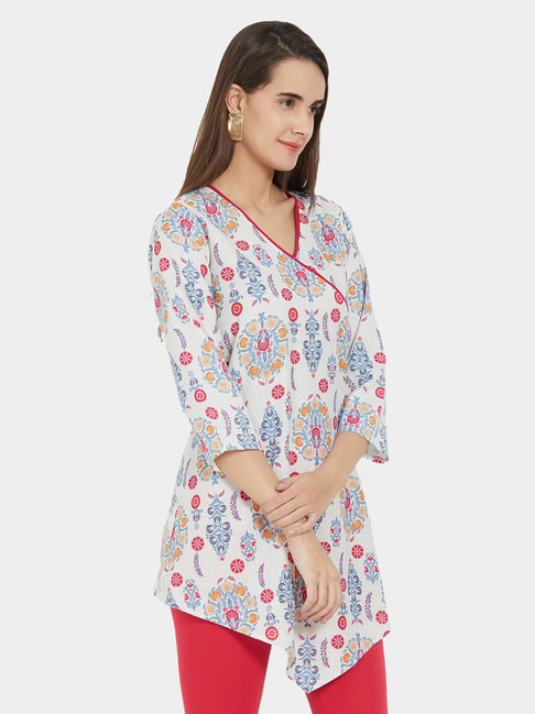 Buy Online Off White A Line High Low Kurta at best price -  MNMASSORTED15538ESS22OWHT