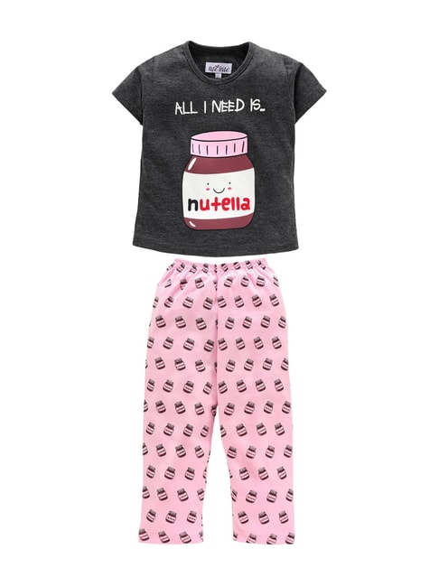 Buy Nite Flite Pink & Grey Kids All I need is Nutella Pyjama Set