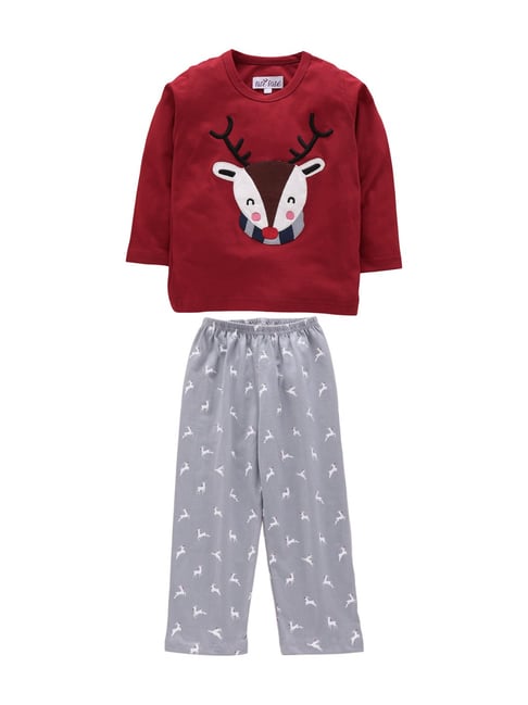 Nite Flite Kids Red & Grey Rudolph the Reindeer Pyjama Set-picture-42