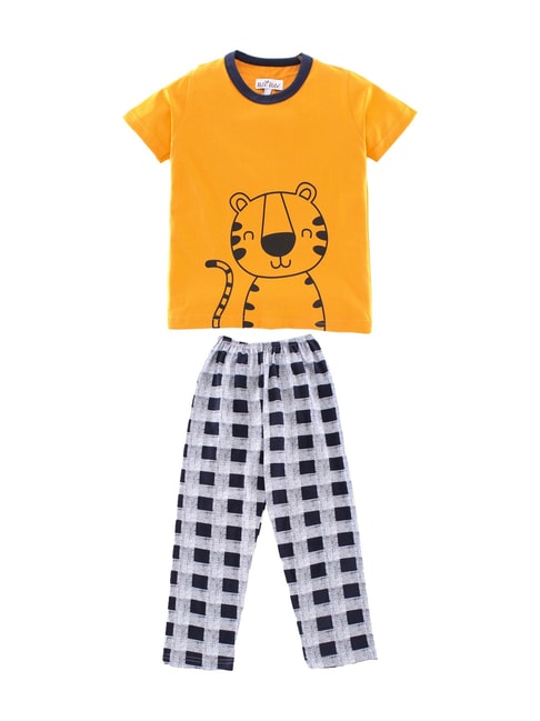 Nite Flite Kids Yellow &amp; Navy Tiger Safari Pyjama Set