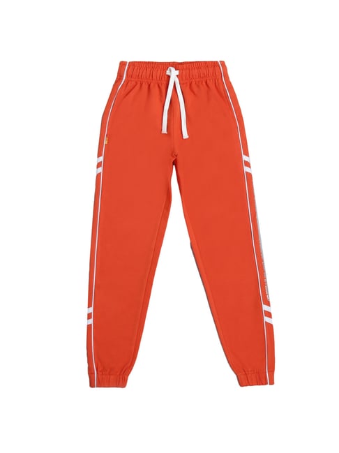 Buy Li l Tomatoes Kids Orange Solid Joggers for Girls Clothing Online Tata CLiQ