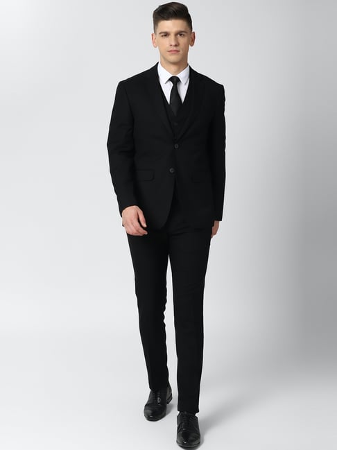 Peter england black on sale suit