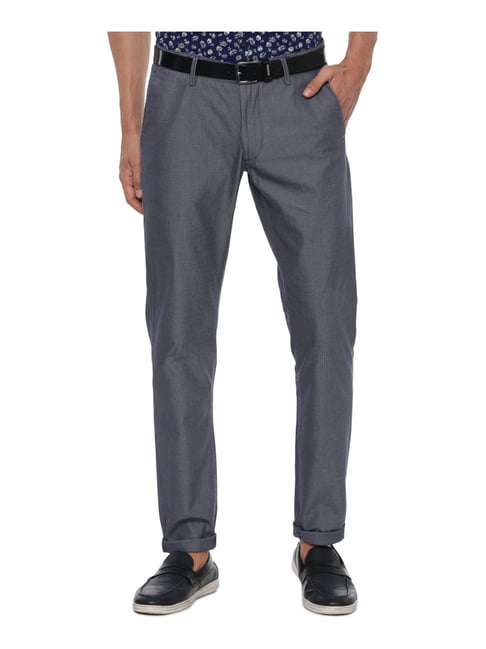 Buy Van Heusen Gray Striped Slim Fit Formal Trousers Online at Best Prices  in India  Snapdeal