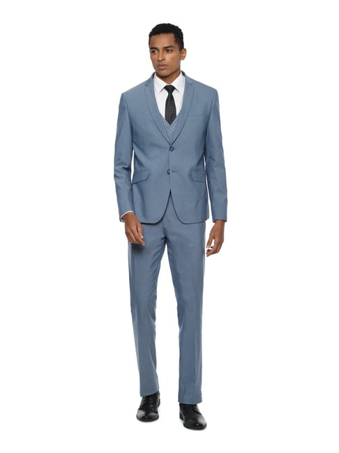 van heusen blue three piece suit