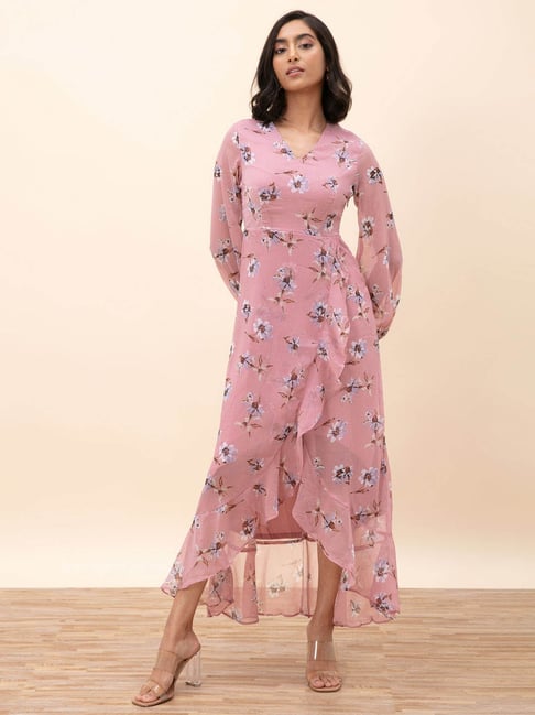 Twenty Dresses Pink Floral Print Dress Price in India