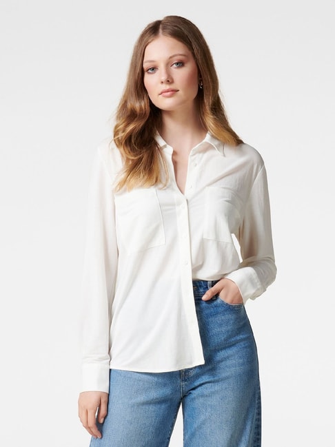 Forever New White Full Sleeves Shirt Price in India