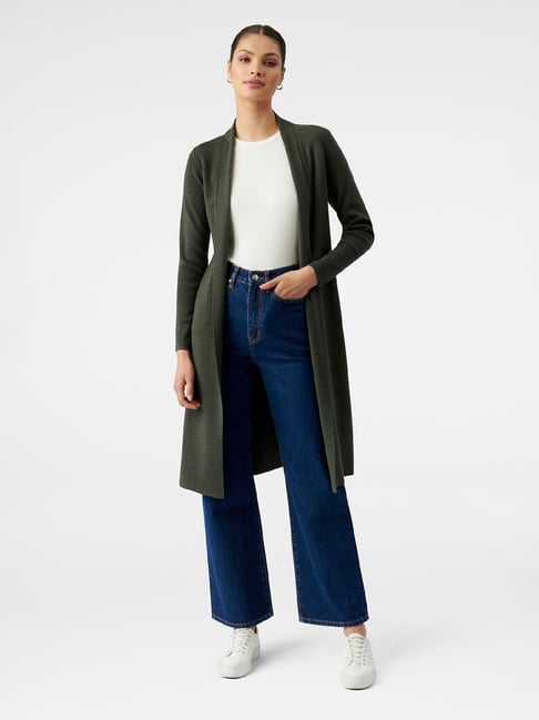 Buy Forever New Khaki Full Sleeves Cardigan for Women Online