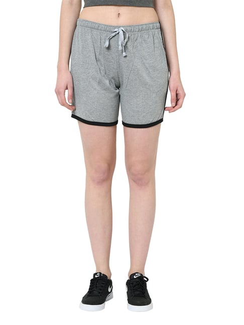Buy Vimal Jonney Silver Solid Shorts for Women¿s Online Tata CLiQ