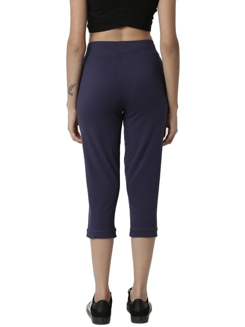 Buy Nite Flite Teal Cotton Mid Rise Yoga Pants for Women Online @ Tata CLiQ