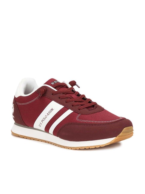 U S Polo Assn U.S. Polo Assn. Men's Berton Maroon Casual Sneakers