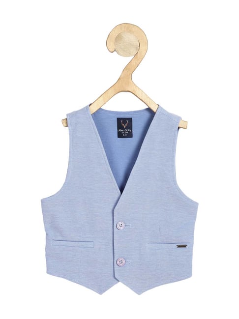 Allen Solly Junior Blue Cotton Waist Coat