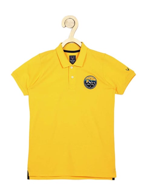 Allen Solly Junior Yellow Regular Fit Polo T-Shirt